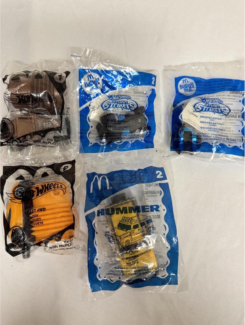Lot of 5 Sealed McDonald’s Hot Wheels Hummer Happy Meal Toys 2006–2014